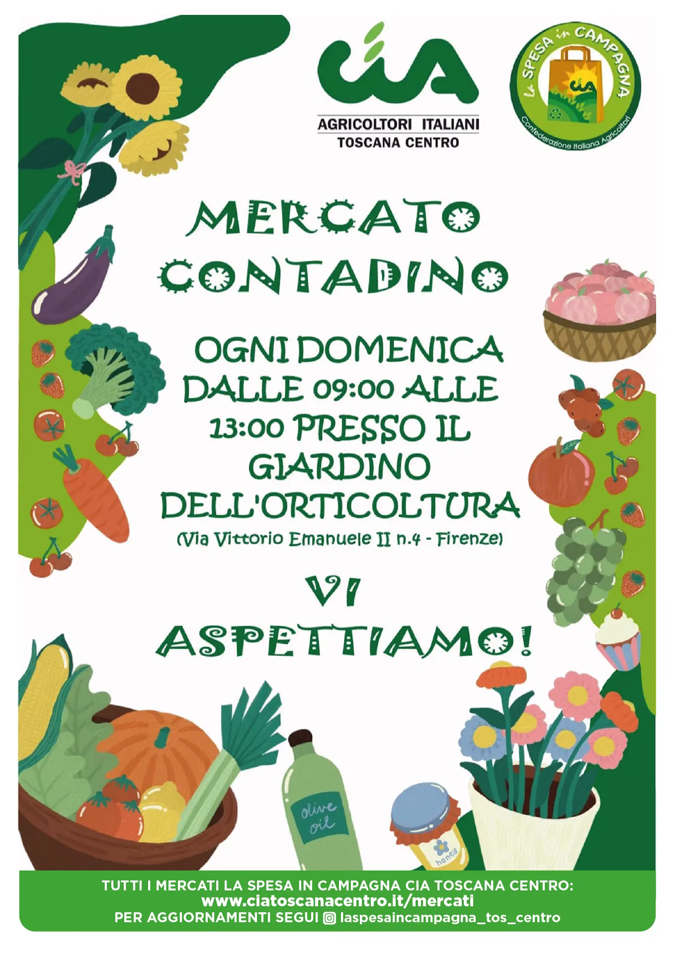 DATE AGGORNATE / La Spesa in Campagna. Ogni domenica il Mercato contadino al Giardino dell’Orticoltura, dall’8 giugno fino a settembre