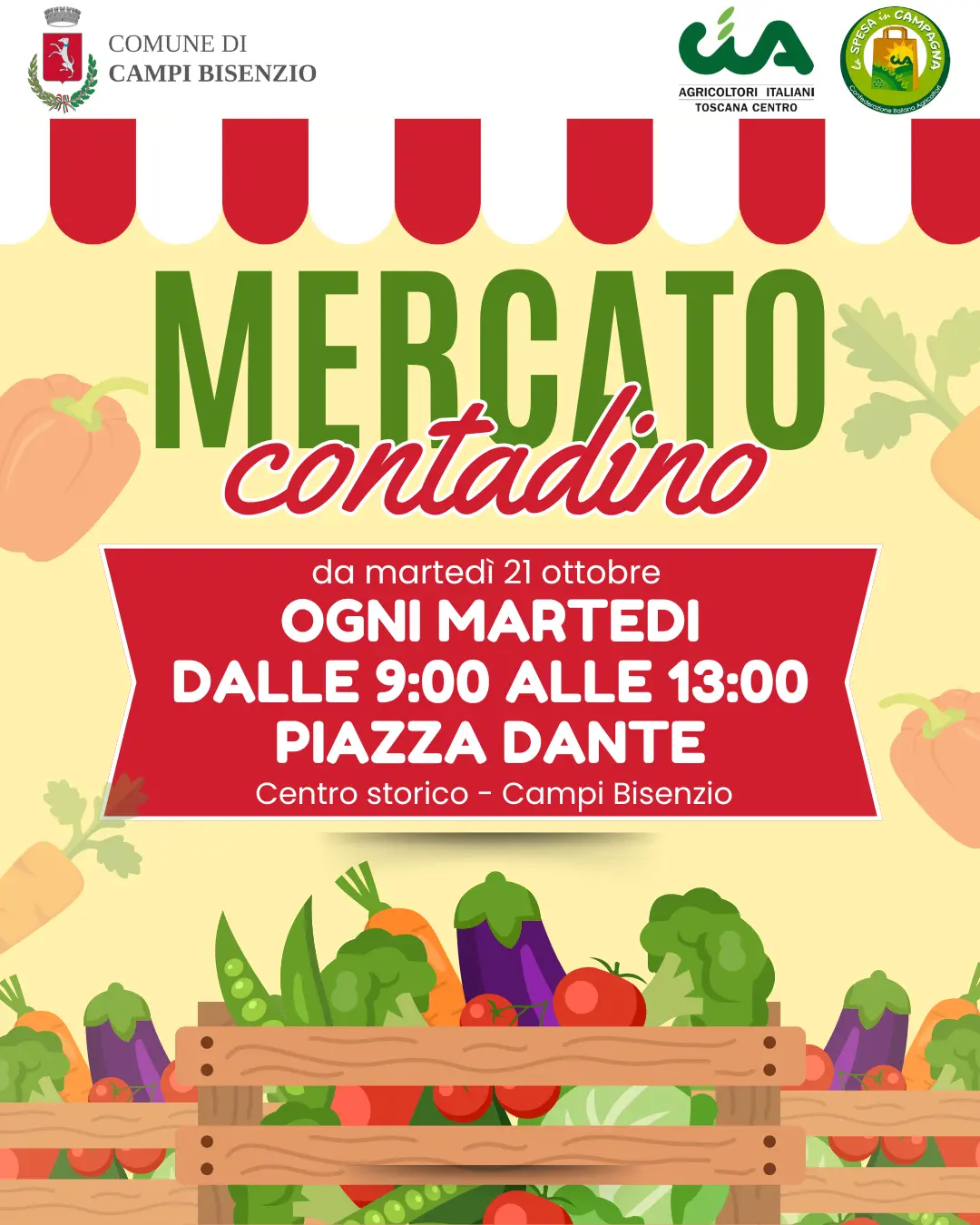 Nuovo mercato contadino a Campi Bisenzio con La Spesa in Campagna Cia Toscana Centro